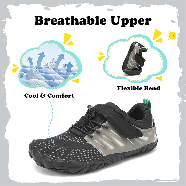 SAGUARO Jungen Mädchen Barfussschuhe Atmungsaktiv Badeschuhe für Kinder Gr.24-36 24 EU Barfuss Schwa