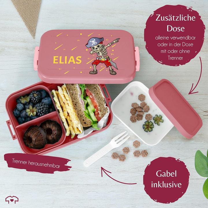 Bento Box Midi Lunchbox für Mepal Bentobox - Pirat - Piraten Brotdose Kinder | Dab Piraten Skelett D