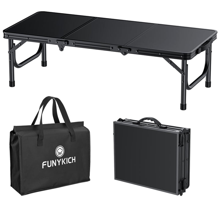 FUNYKICH 3ft Klappbarer Campingtisch 87x40x26cm, Kleiner Faltbarer Klapptisch mit Tragetasche, Alumi