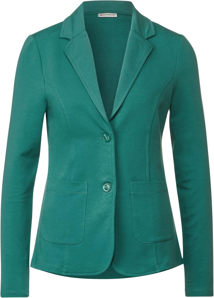 Street One Damen Basic Blazer mit Raffungen 38 Gentle Green, 38 Gentle Green