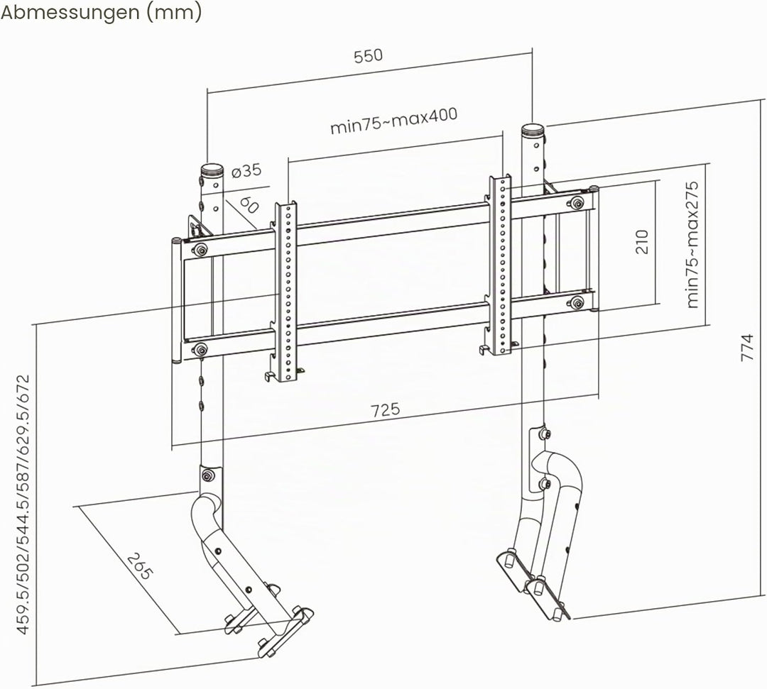 OPLITE - R8 Single Monitor Mount Black - Einfache Monitorhalterung schwarz für R8 Fury