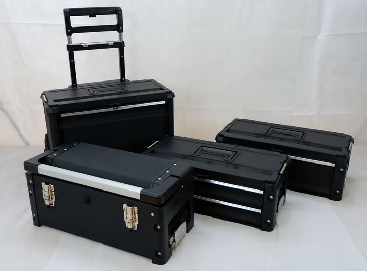 ASS Metall Werkzeugtrolley Werkstattwagen XXL Type: C1-B BLACK EDITION schwarz mit Schubladenverrieg
