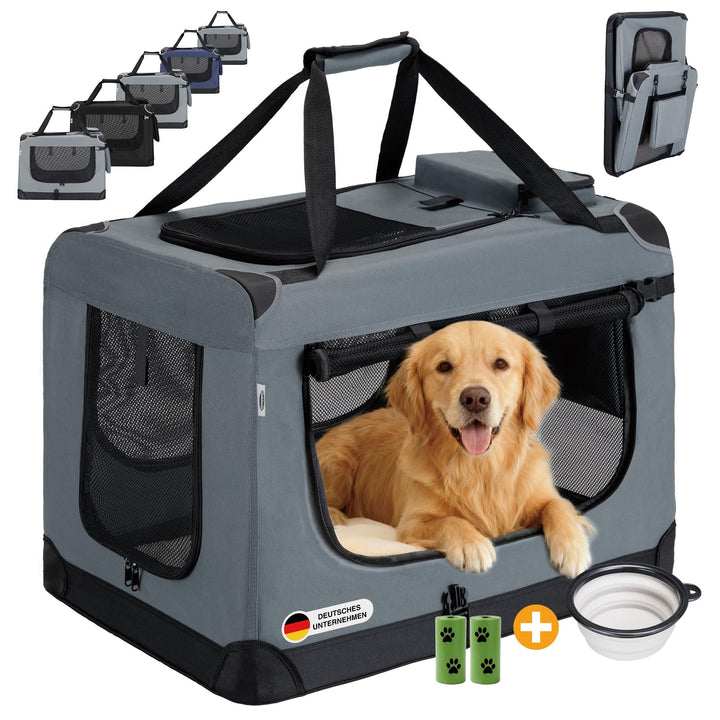 Zedelmaier Hundebox Faltbar Hundetransportbox, XL 81x58x56cm, robust Transportbox für Hund Gross Hun