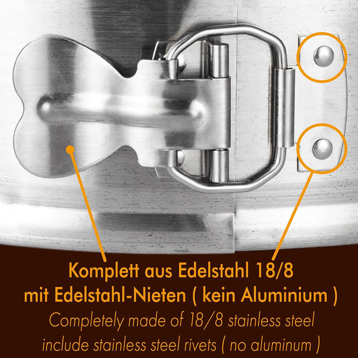 Backform Edelstahl Kuchenform Springform, unbeschichtet PFAS-frei aus 18/8-Edelstahl Spülmaschinenfe