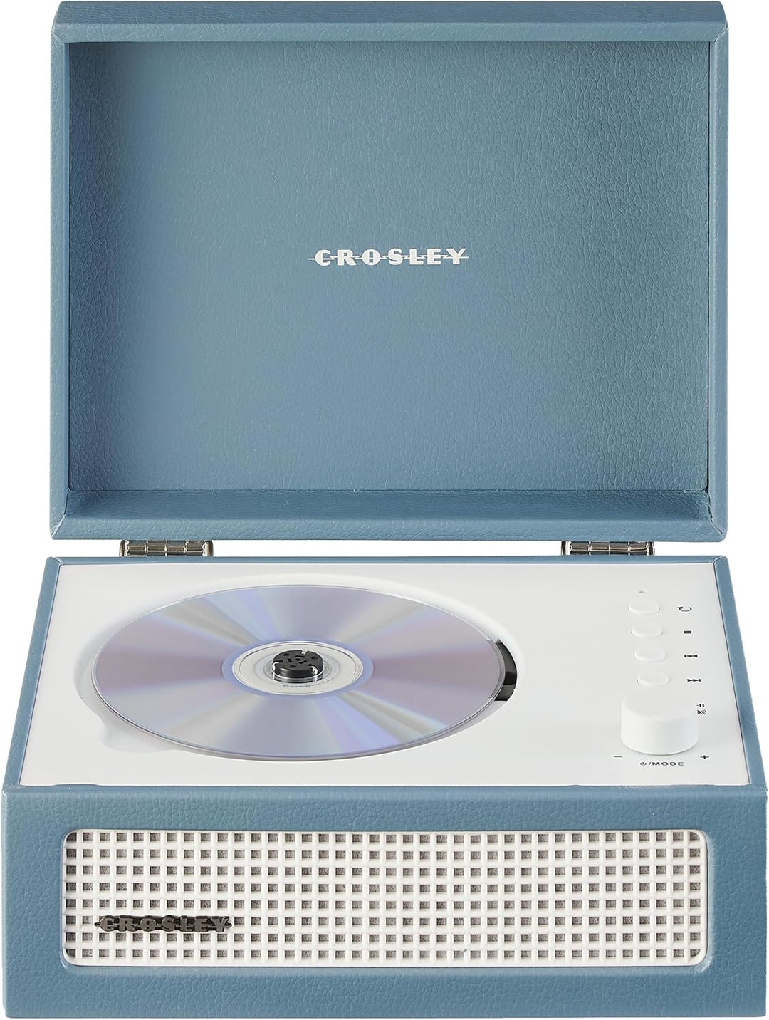 Crosley CR3517A-WB Voyager Retro tragbarer CD-Player mit Stereo-Bluetooth-Lautsprechern und FM-Radio