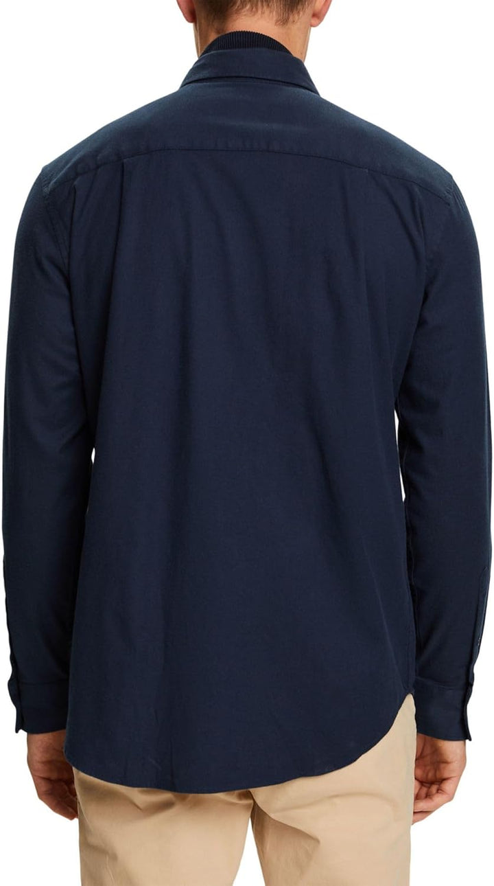 ESPRIT Hemd aus Baumwollflanell S Petrol Blue, S Petrol Blue