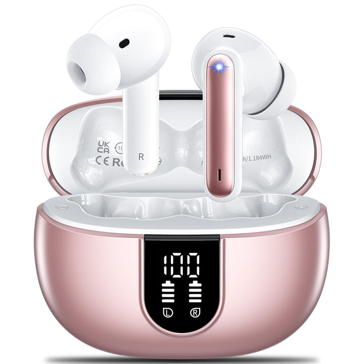 Bluetooth Kopfhörer,Kopfhörer Kabellos Bluetooth 5.3 Sport In-Ear Kopfhörer mit 4X ENC Mikrofonen ba