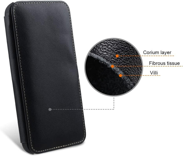 STILGUT Book Case kompatibel mit iPhone 14 Plus (6.7") Hülle aus Leder mit Clip-Verschluss, Klapphül