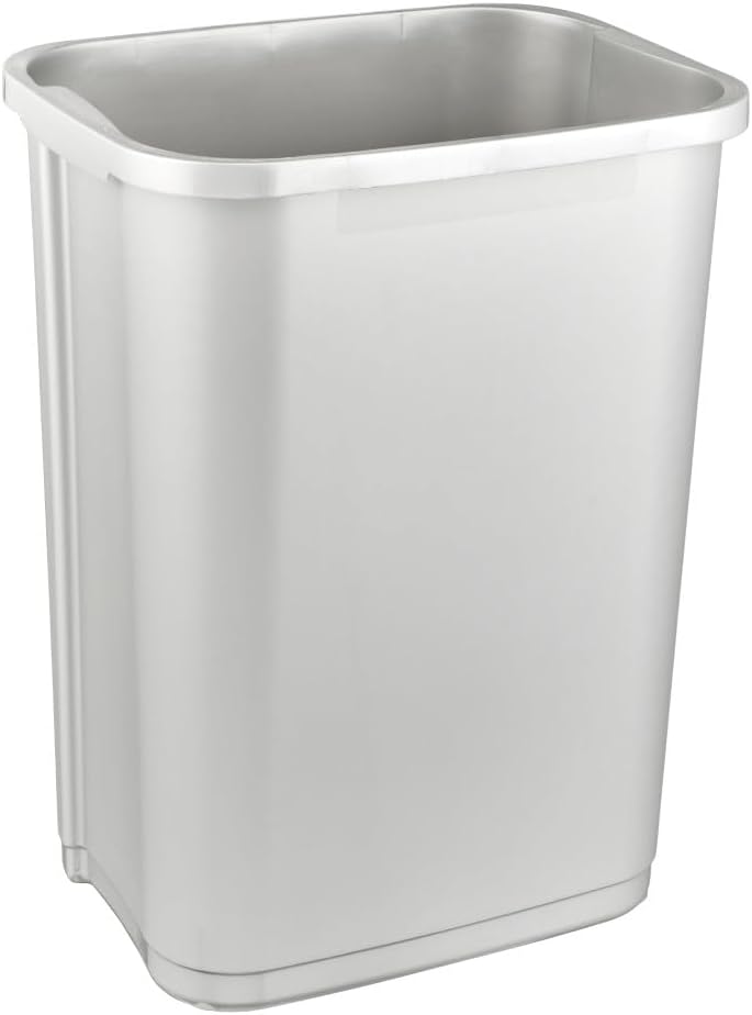 keeeper swantje 2x Mülleimer mit Schwingdeckel, 25 l, 33,5 x 25,5 x 53,5 cm, Light Silver Hell-Silbe