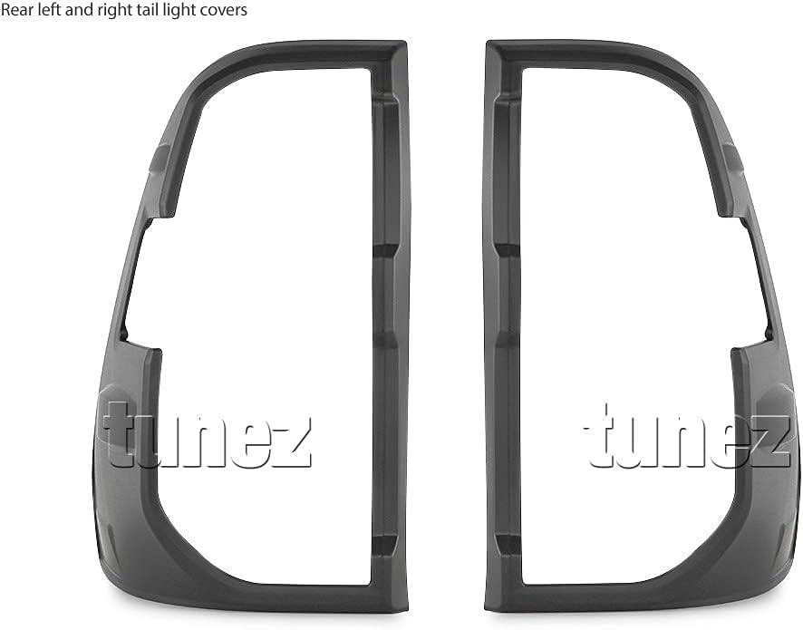 TUNEZ® Schwarze Rücklichtabdeckung, nur für Rücklicht, kompatibel mit Hilux Mk3 2020 2021 2022 SR SR