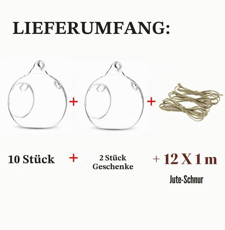 Nuptio 12 Stücke 8cm Hängen Glaskugel Teelicht Kerzenhalter Paket Aktualisiert Hause Hochzeit Mittel