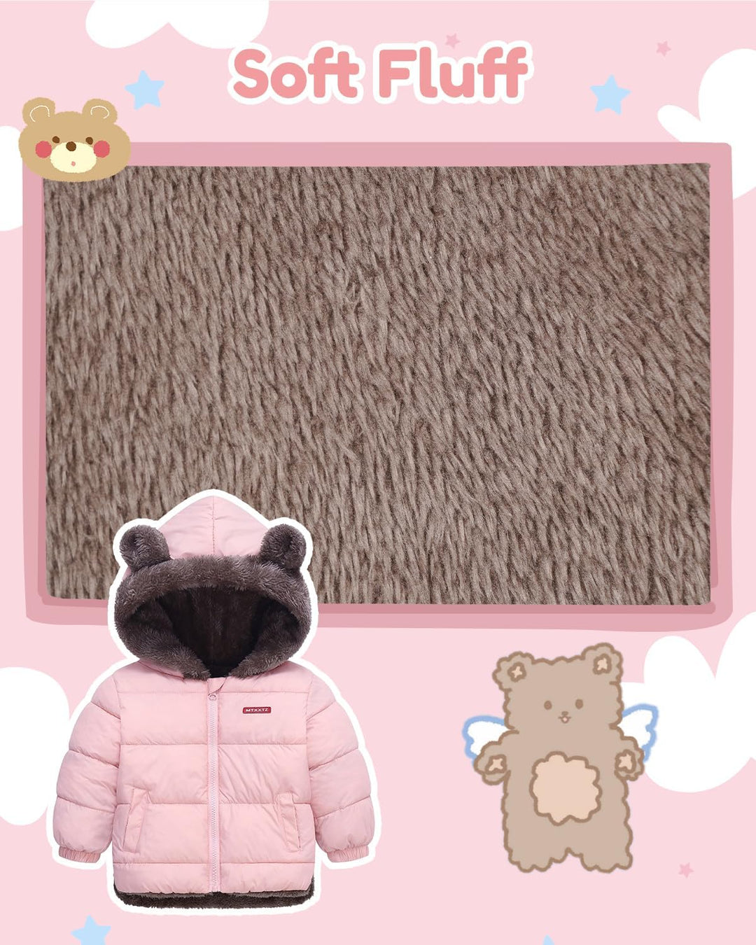 JiAmy Baby Winter Fleece Mantel Kinder Jungen Jacke Outwear Mädchen Gepolstert Kleidung 3-4 Jahre Ro