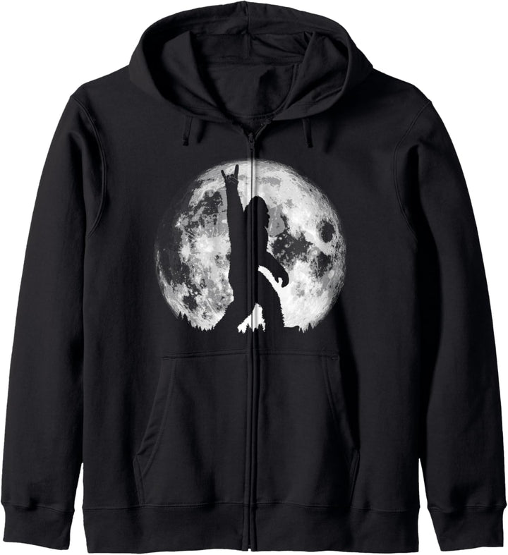 Rock n' Roll! Hand Symbol Bigfoot Night Stroll & Moon Kapuzenjacke