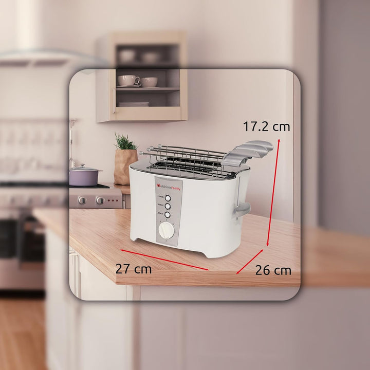 Melchioni 118310008 Toaster mit Toastzange TOSTO, elektrischer Sandwichtoaster, automatischer Auswur
