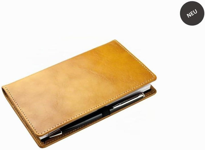 DELMON VARONE - Personalisierbarer Taschenkalender 2026 Anilin Leder braun - Organizer Terminkalende