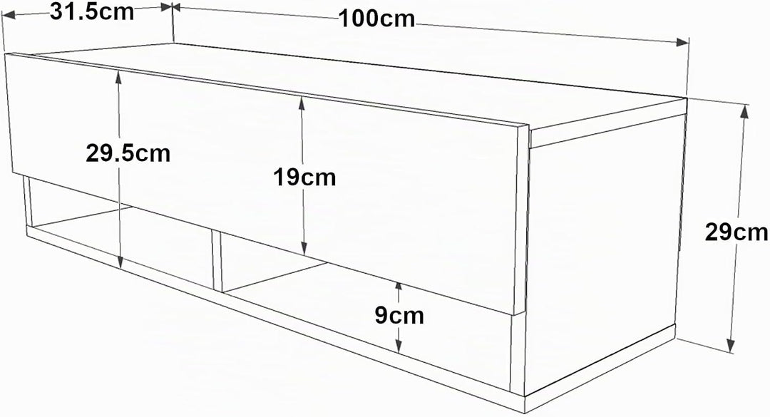 [en.casa] TV Board Laitila TV Schrank mit 2 Ablagen 2 Schranktüren Lowboard Fernsehtisch 100 x 31,5