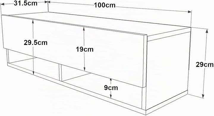 [en.casa] TV Board Laitila TV Schrank mit 2 Ablagen 2 Schranktüren Lowboard Fernsehtisch 100 x 31,5