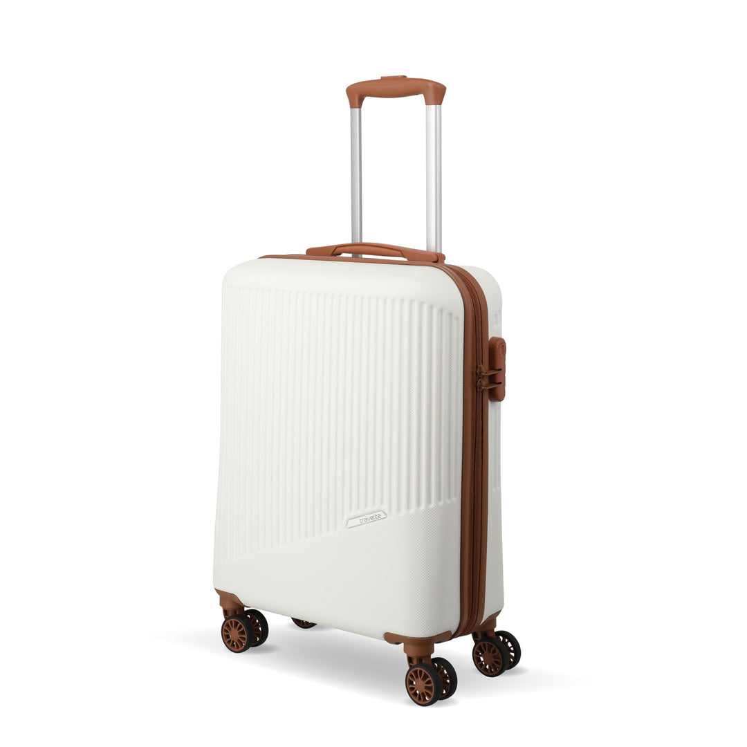 Travelite Handgepäck Trolley klein, Bali, 55x39x20 cm, 2,5 kg, Kratzfeste Hartschale, mit 4 Doppelro