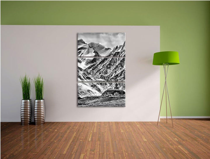 Pixxprint Tempel in Tibet als Leinwandbild/Grösse: 3 Teilig (120x80) cm/Wandbild/Kunstdruck/fertig b