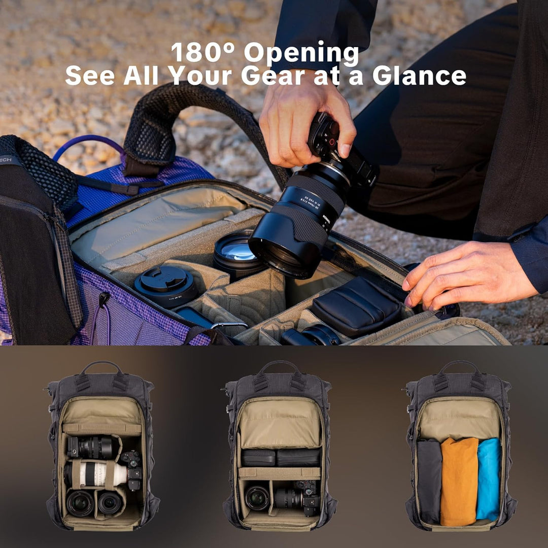 PGYTECH OnePro Ultralight Kamerarucksack Erweiterbar 20L-40L Outdoor Reisen Grün 20L, Grün 20L