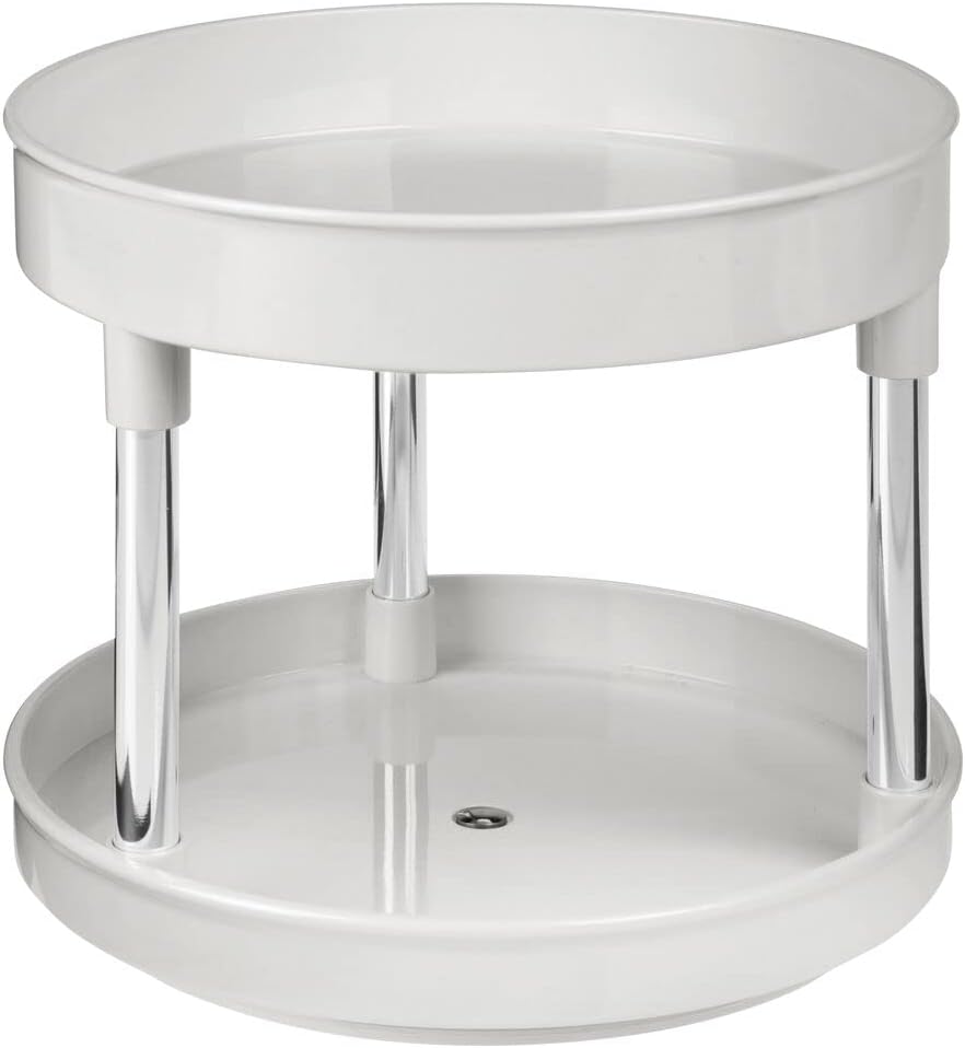 mDesign 2er-Set Lazy Susan Küchenregal zweistöckig – praktisches Gewürzregal für Küchenschrank oder