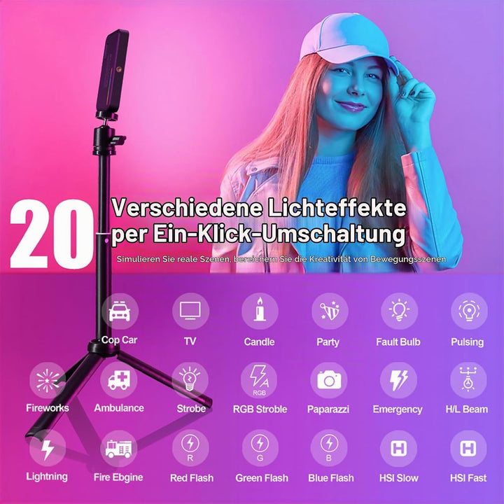 RGB LED Videoleuchte 8W LUXCEO,140 Lampenperlen LED Kamera Licht,USB Wiederaufladbares LED Panel für