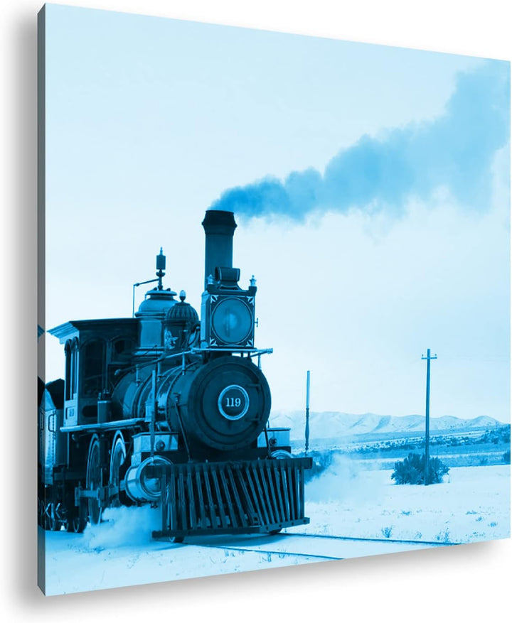 deyoli besondere alte Dampflokomotive Format: 60x60 Effekt: Zeichnung als Leinwandbild, Motiv auf Ec