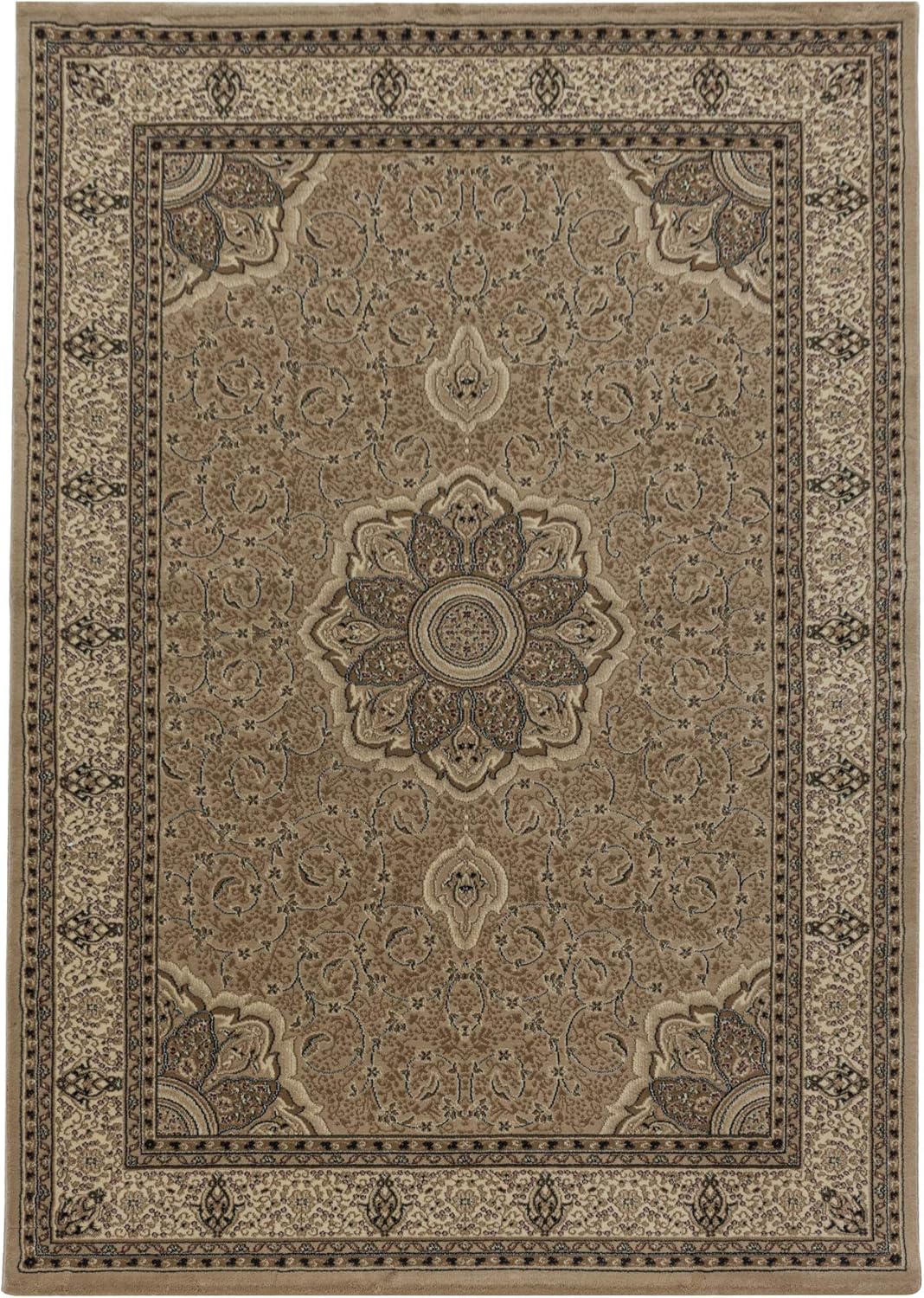 Carpetsale24 Orientteppich Kurzflor Orientalischer Teppich, Klassisch Oriental Ornament Medaillon De
