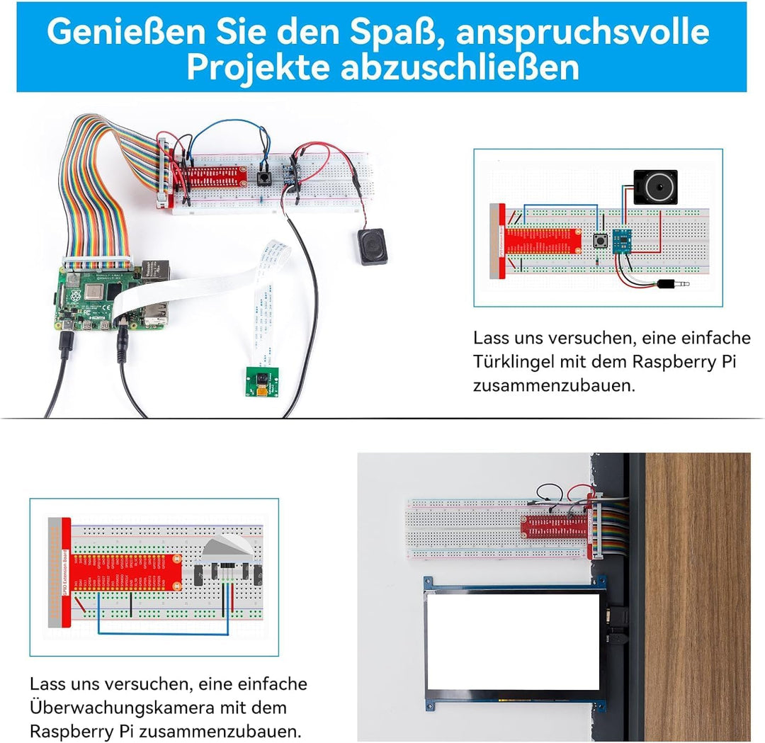 SunFounder Raspberry Pi Ultimate Starter Kit für Raspberry Pi 4B 3B+ 400, Java Python C Scratch Node