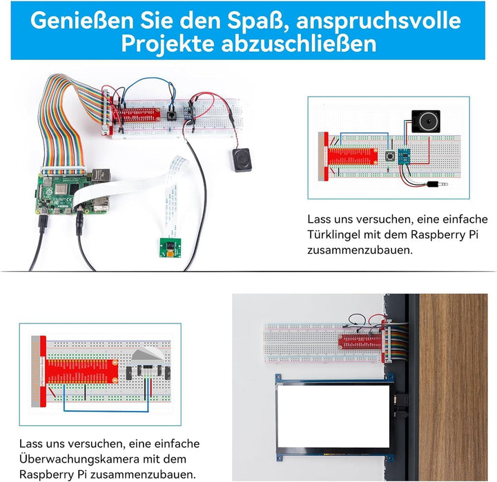 SunFounder Raspberry Pi Ultimate Starter Kit für Raspberry Pi 4B 3B+ 400, Java Python C Scratch Node