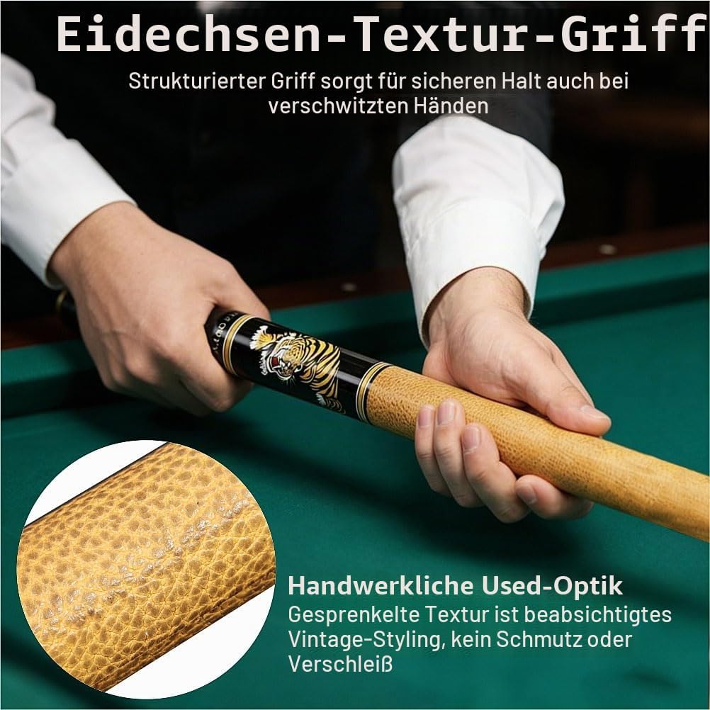 TROUFY Kohlefaser Pool Queue mit Koffer Kombination, Kohlefaser Billard Queue-Sticks Verlängerung 12