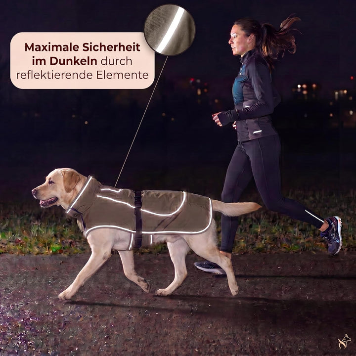 Regenmantel Hund wasserdicht mit Fleece-Futter – Hundemantel wasserdicht - Hundemantel warm - Regenm