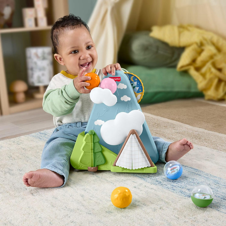 Fisher-Price Babyspielzeug Camping-Freunde Kullerberg, Aktivitätsspielzeug zum Hinterherkrabbeln für