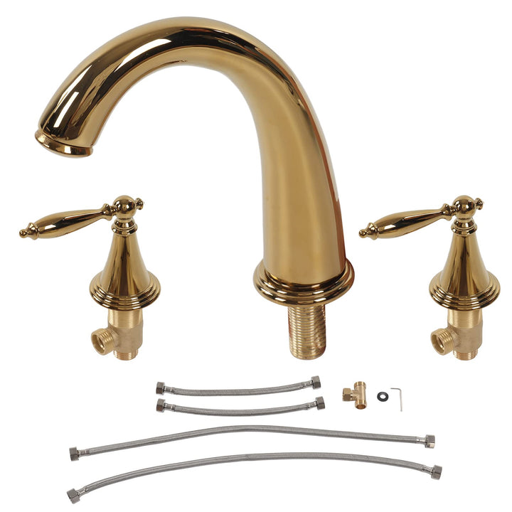 3 Loch Armaturen Waschbecken, Waschtischarmatur Dreiloch, mit 2-kreuzgriff, 3-Loch-Waschtischarmatur