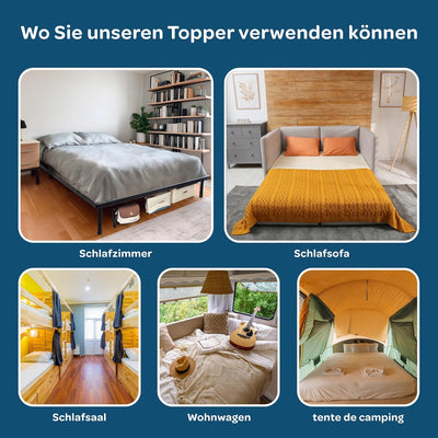 Oeko-TEX® Zertifizierter Matratzen Topper 90x190 mit 100% Memory Foam - Matratzentopper 90x190 cm mi
