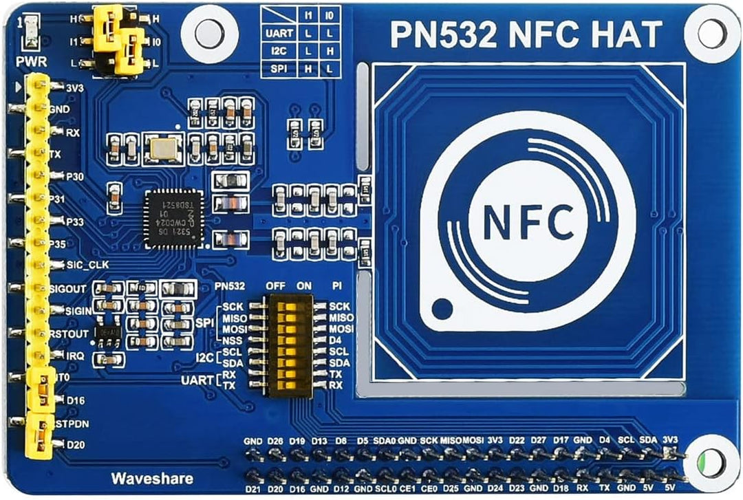 Waveshare PN532 NFC HAT for Raspberry Pi Near Field Communication Support I2C / SPI/UART Interfaces