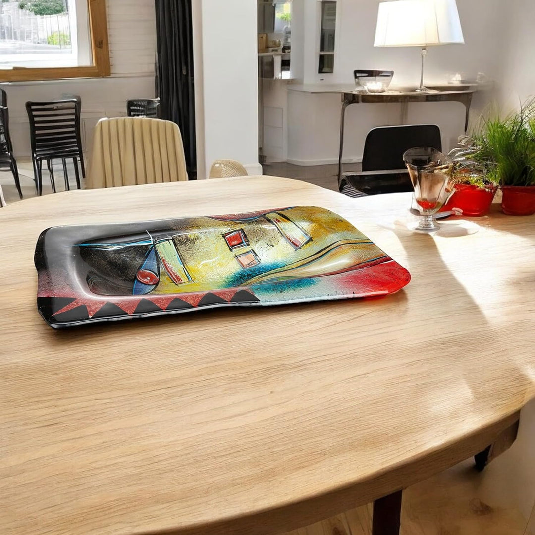GILDE GLAS art Schale - Geschenke für Frauen - Deko Wohnzimmer 50 x 32 cm