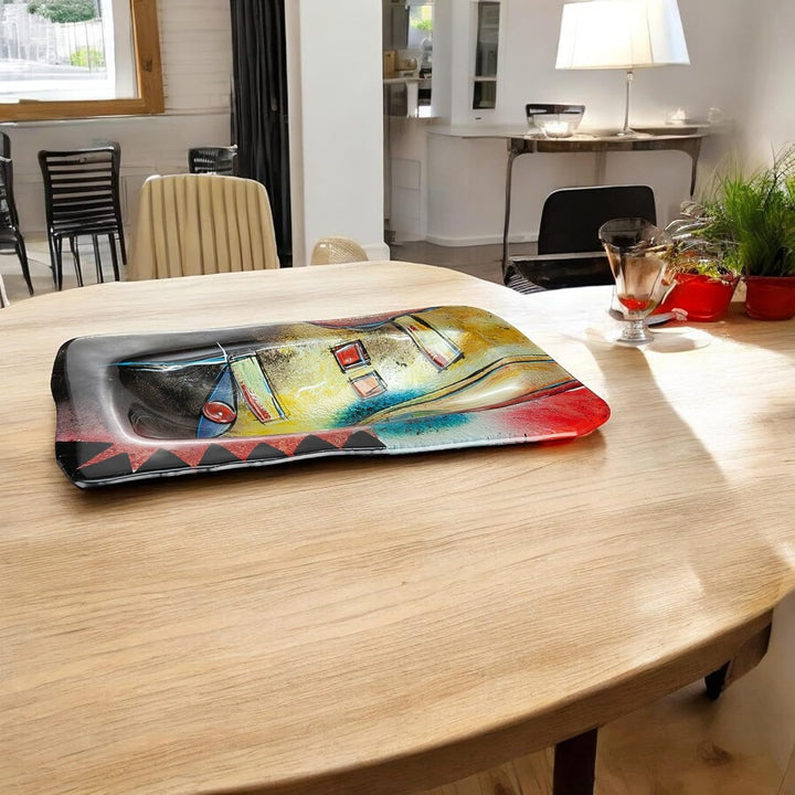GILDE GLAS art Schale - Geschenke für Frauen - Deko Wohnzimmer 50 x 32 cm