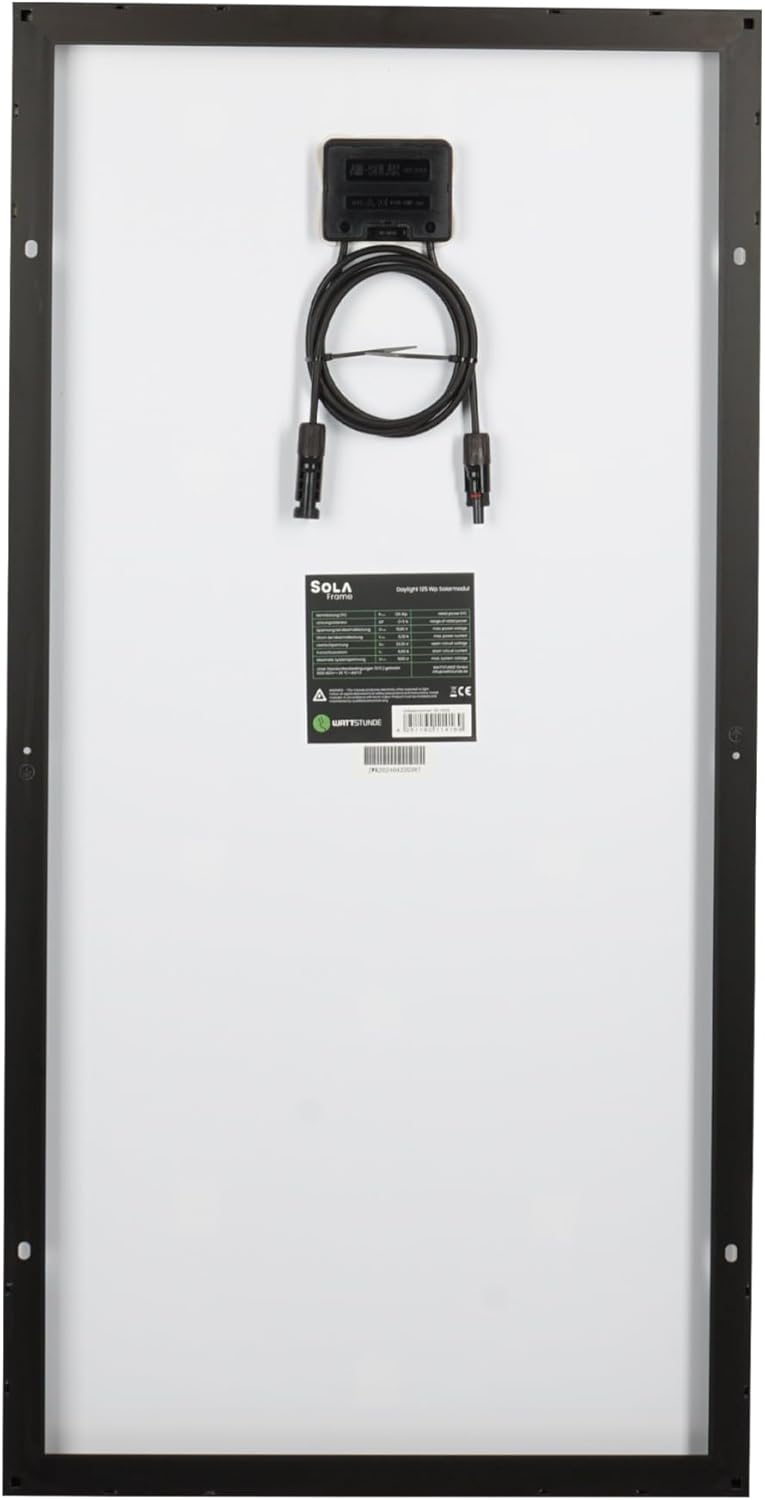 125W SOLA Frame Solarmodul-Set für Wohnmobile und Camper, Laderegler, Kabel, Montagezubehör (Schwarz