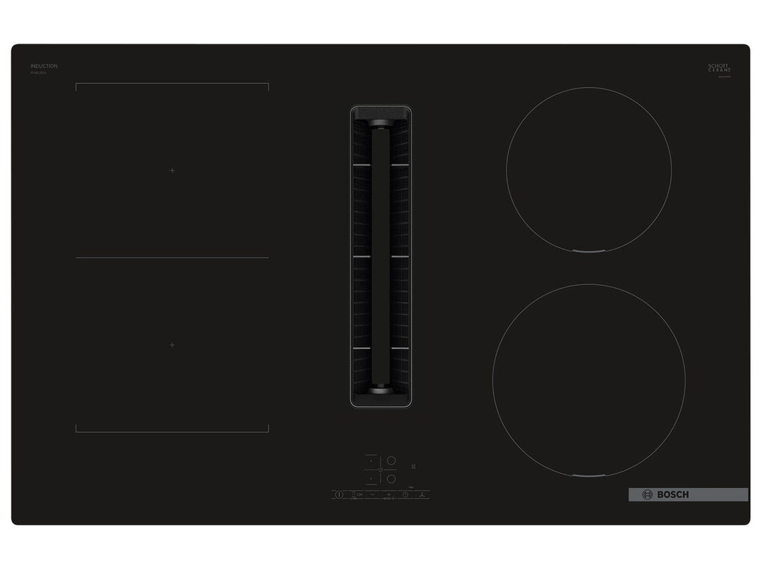 Bosch PVS811B16E Serie 4, Einbau-Induktionskochfeld mit integriertem Belüftungssystem 80 cm Aufputzm