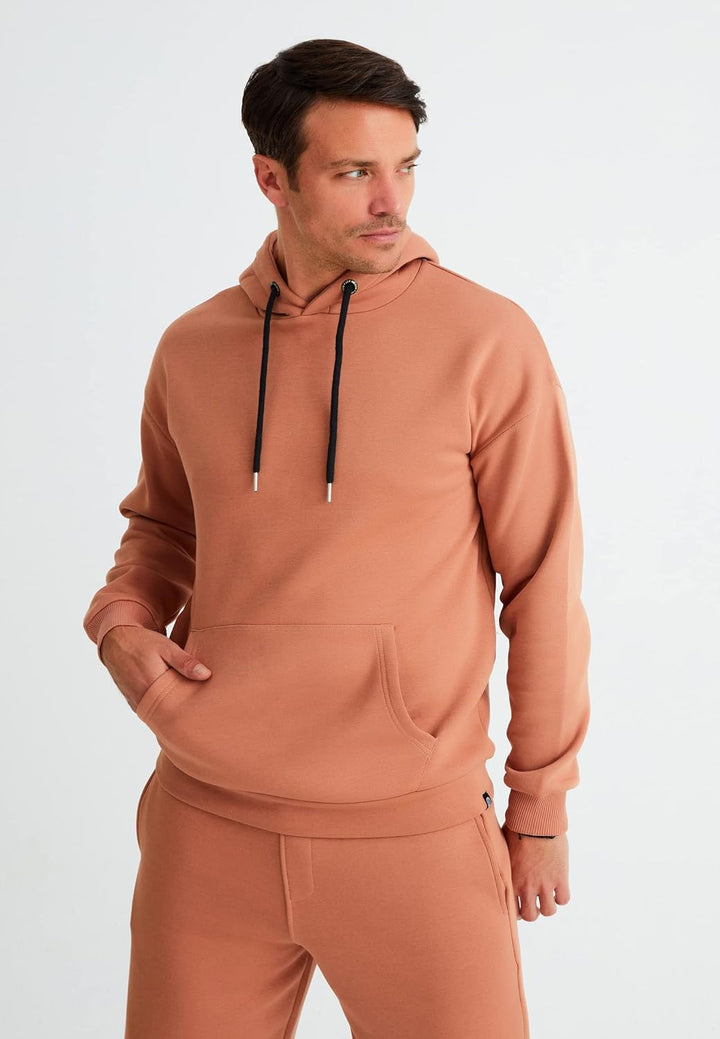 Leif Nelson Oversize Pullover mit Kapuze Hoodie Männer Kapuzenpullover Pulli Sweatshirt S Rosa, S Ro
