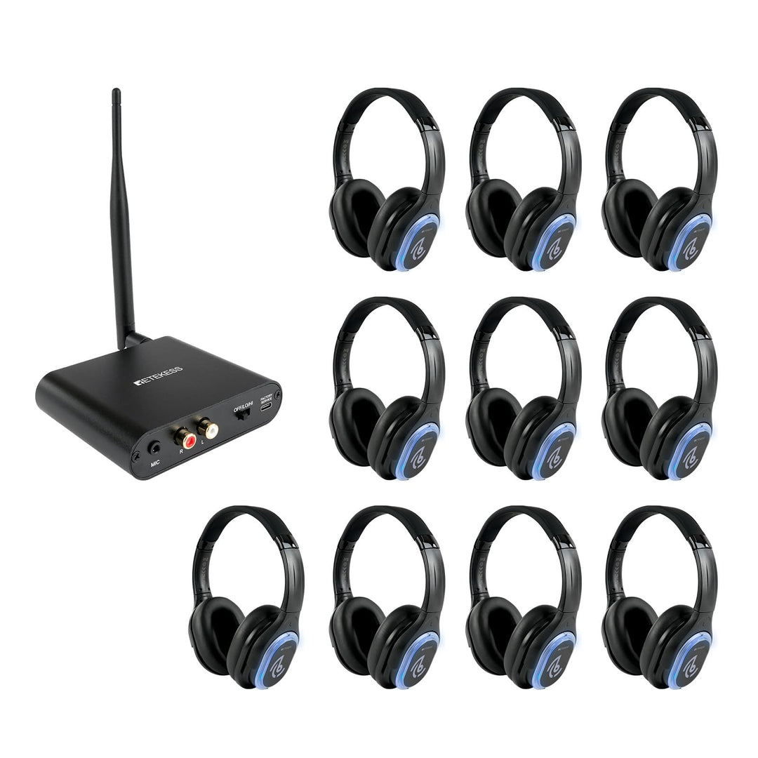 Retekess TA004 Silent Disco Kabelloser Kopfhörer, 3 Kanäle optional, HiFi-Stereo-Audio-Receiver-Kopf
