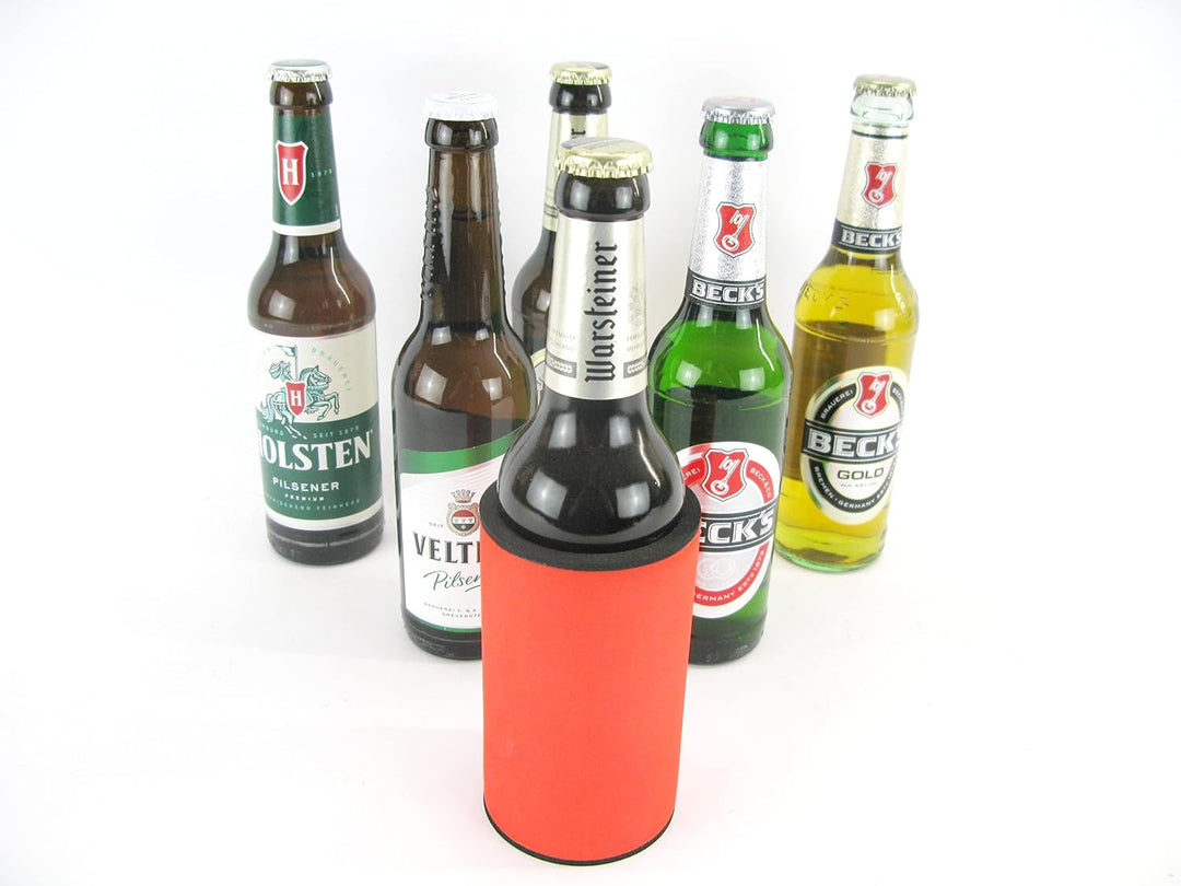 6X Rote Getränkekühler - Bierkühler - Flaschenkühler für Langen 0,33L Bierflaschen aus bestem 5-6mm