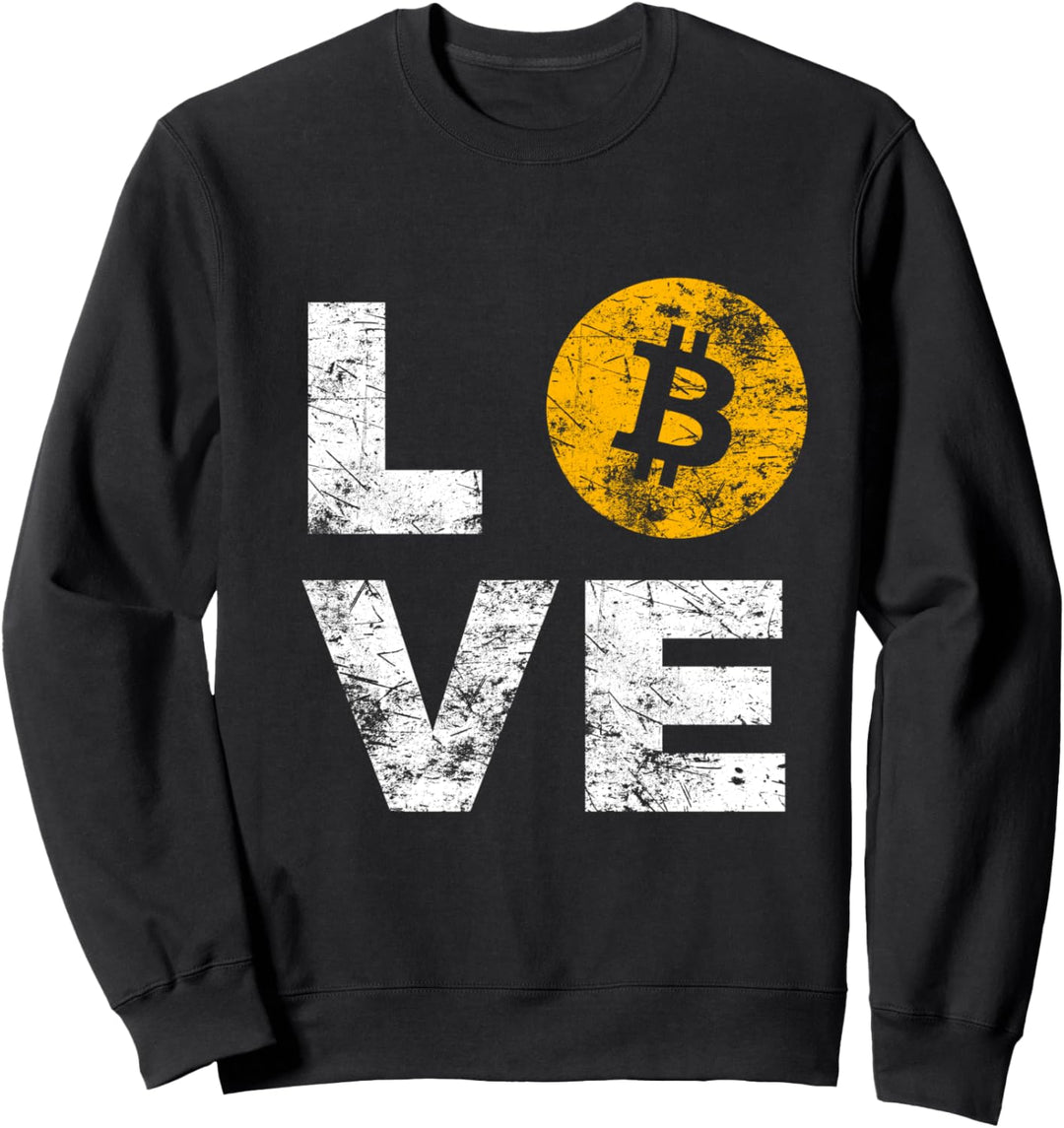 Bitmünze Krypto Währung Bitcoin Love Vintage Sweatshirt