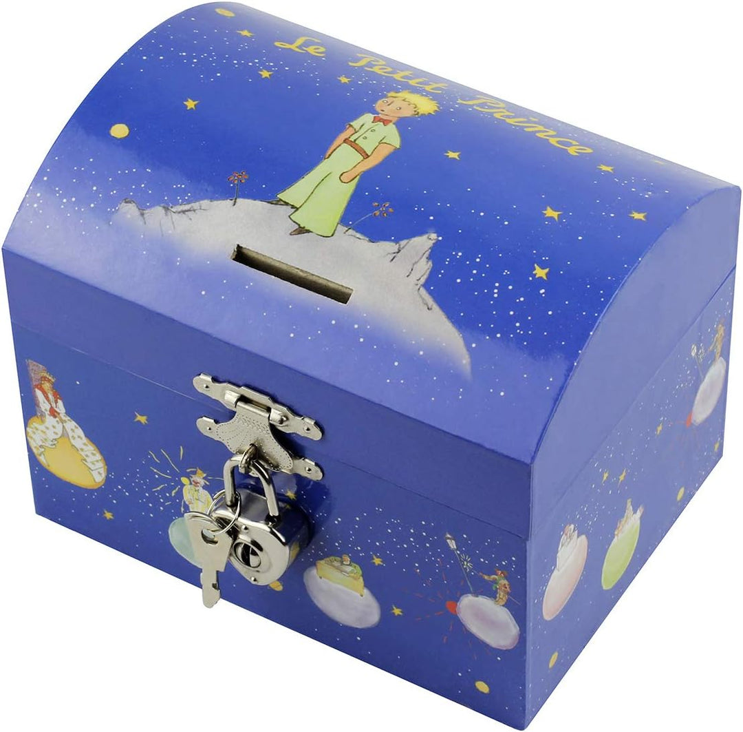 Trousselier T83230 - Der kleine Prinz Saint Exupery - Vorhängeschloss Spardose &amp; Musikschmuckdose -
