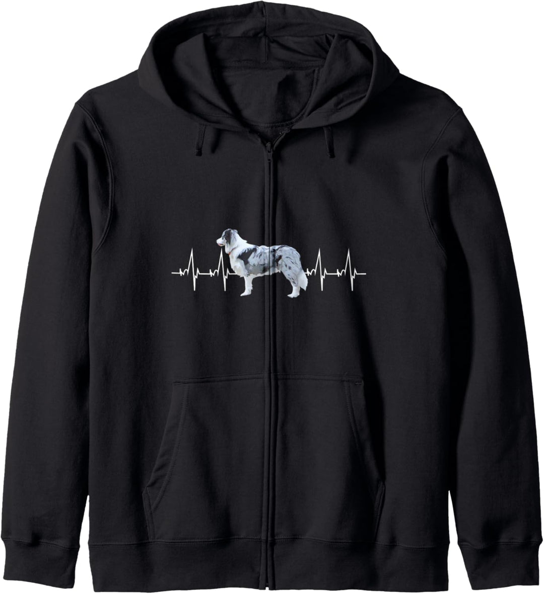 Herzschlag Pulslinie Design Border Collie Geschenk Kapuzenjacke
