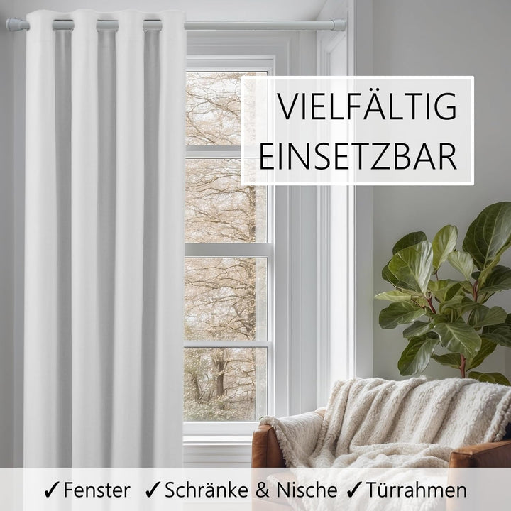 tinycurtains, Türvorhang mit Teleskopstange, einfache Montage in nur 1 Minute ohne Bohren (Türvorhan