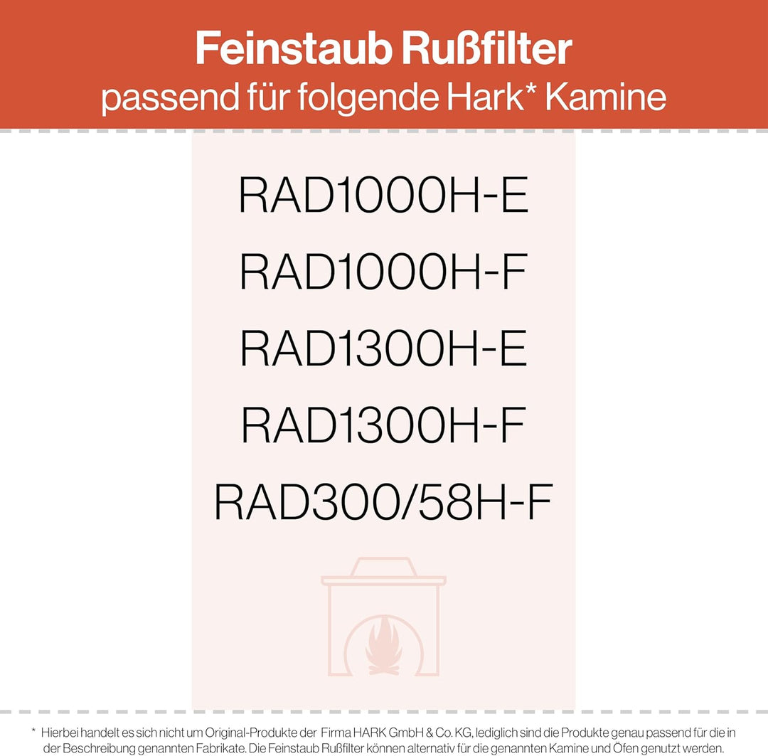 Feuerfest 123 - Feinstaubfilter Kaminofen Angeschrägt 219x200x25 mm, Kompatibel mit Hark, Feinstaub