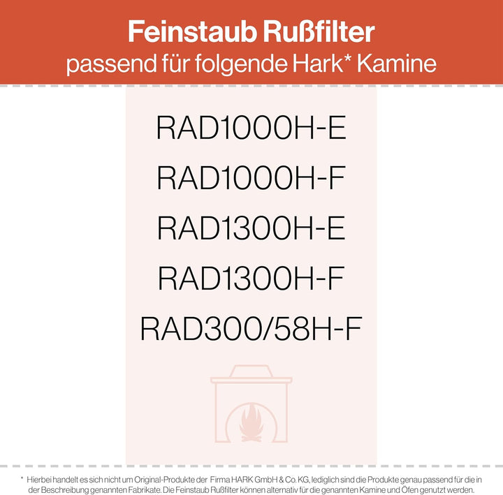 Feuerfest 123 - Feinstaubfilter Kaminofen Angeschrägt 219x200x25 mm, Kompatibel mit Hark, Feinstaub