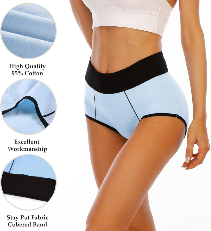 Senllori Damen Unterwäsche, hohe Taille, Baumwolle, Bauchkontrolle, weiche volle Abdeckung Multipack
